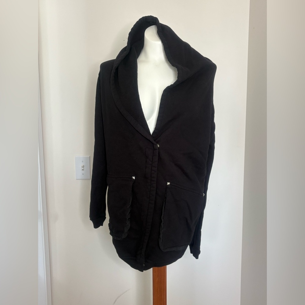 Wilfred Free Black Oversized Cozy Hoodie Jacket XS - Picture 2 of 8